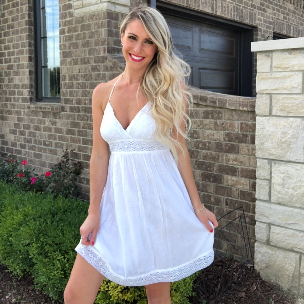 White Lace Halter Guess Sundress